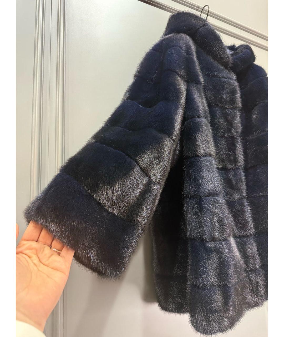 Fabio Gavazzi Темно-синяя меховая шуба, фото 3