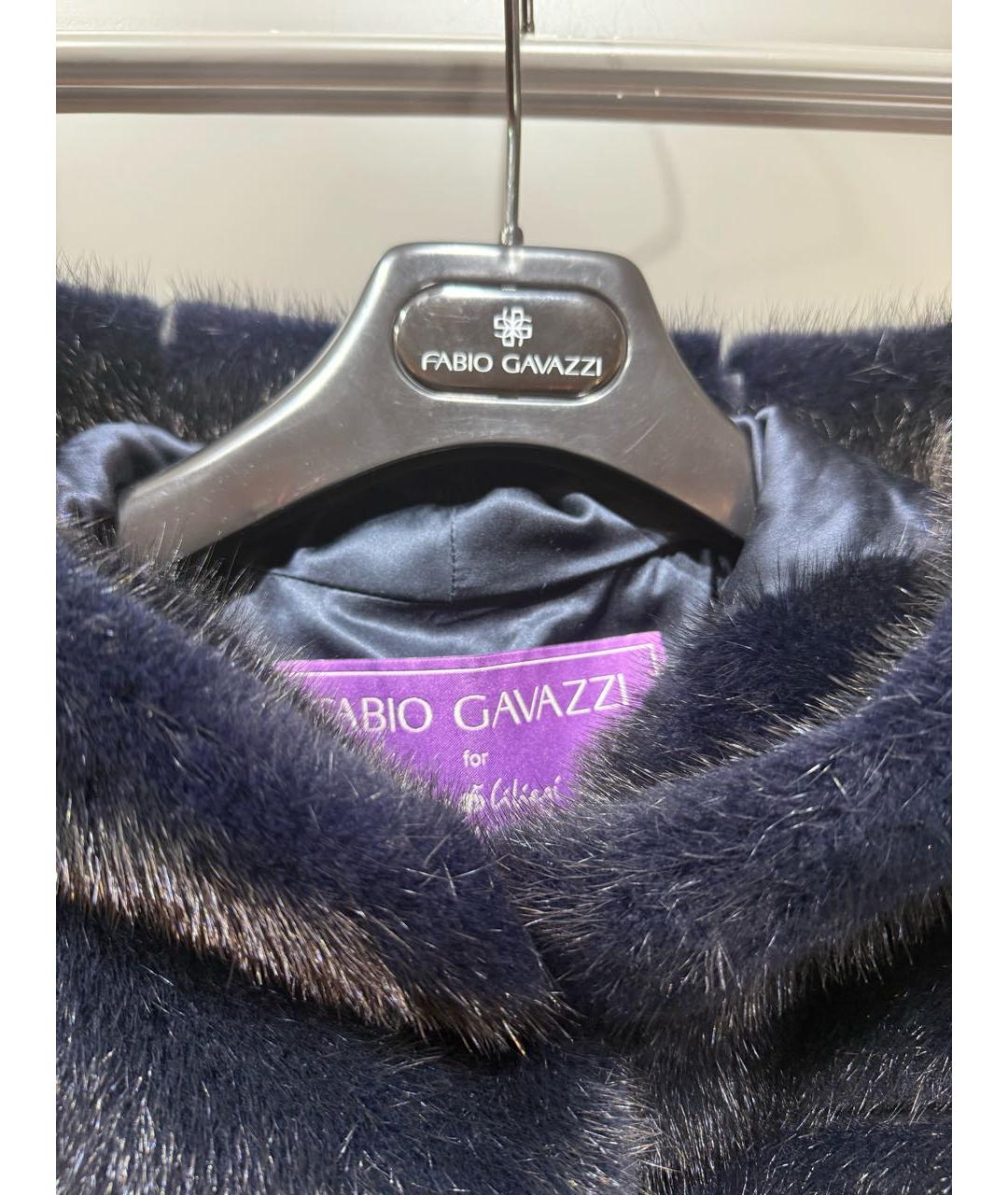 Fabio Gavazzi Темно-синяя меховая шуба, фото 4