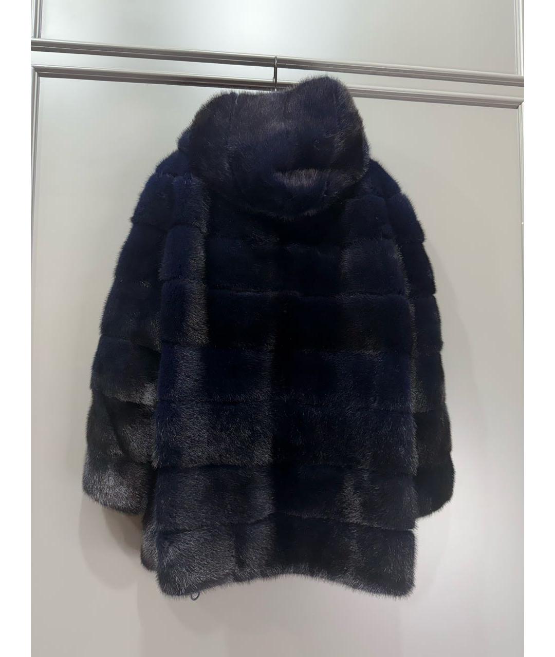 Fabio Gavazzi Темно-синяя меховая шуба, фото 2