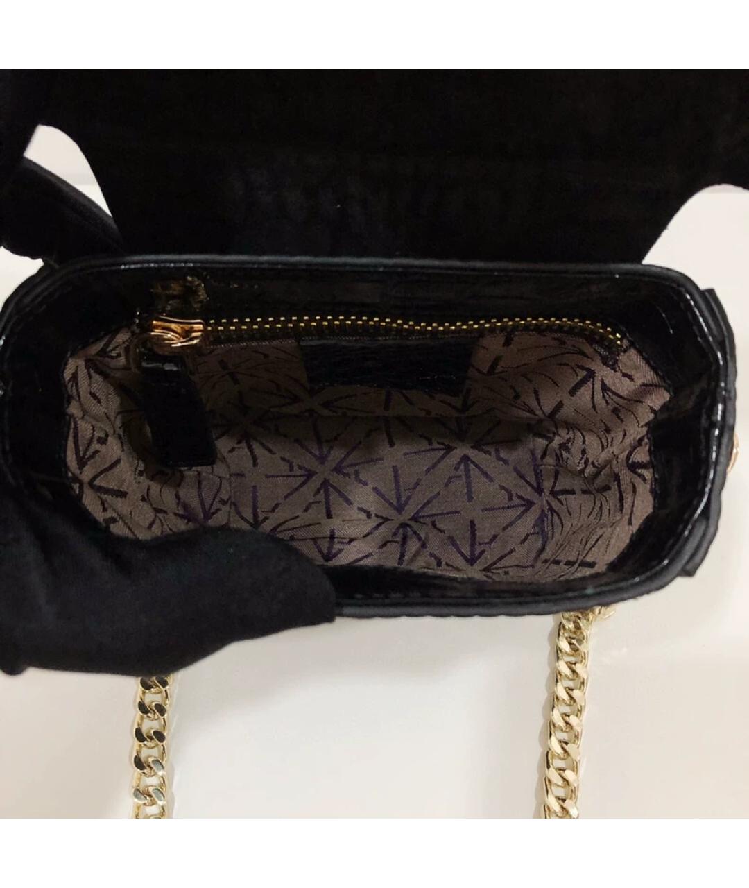 MANU ATELIER Черная кожаная сумка через плечо, фото 4