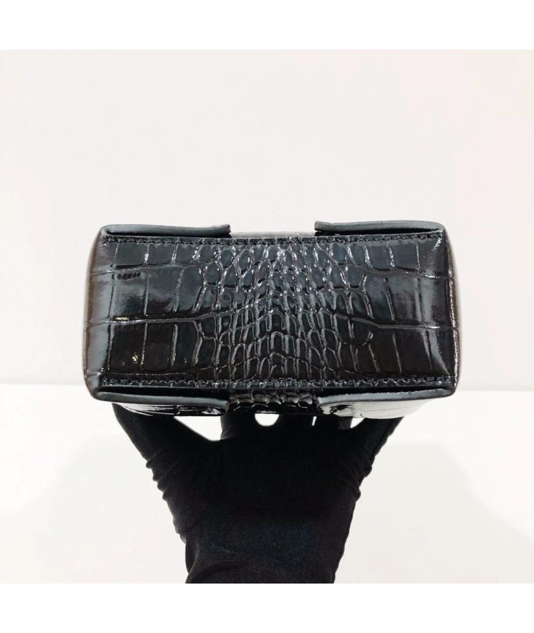 MANU ATELIER Черная кожаная сумка через плечо, фото 3