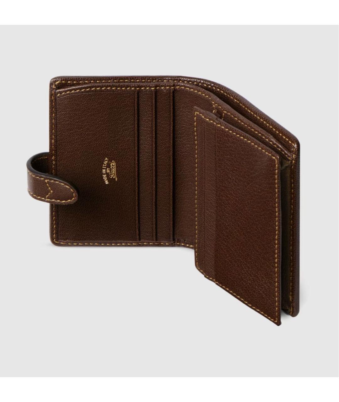 GUCCI Коричневый кожаный кошелек, фото 4