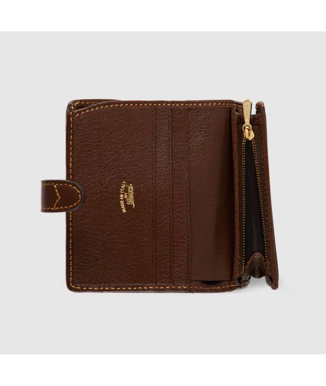 GUCCI Коричневый кожаный кошелек, фото 6