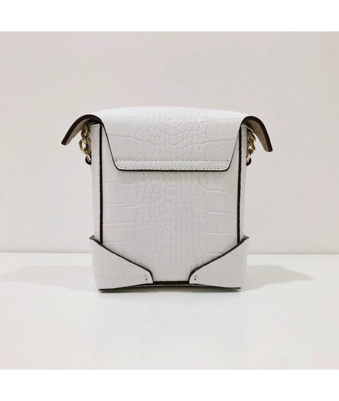 MANU ATELIER Белая кожаная сумка через плечо, фото 2