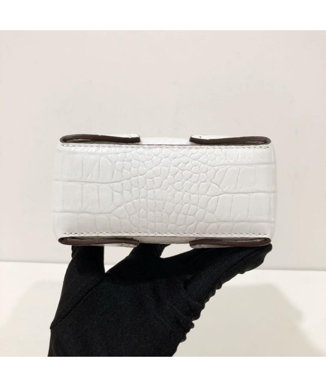 MANU ATELIER Белая кожаная сумка через плечо, фото 3