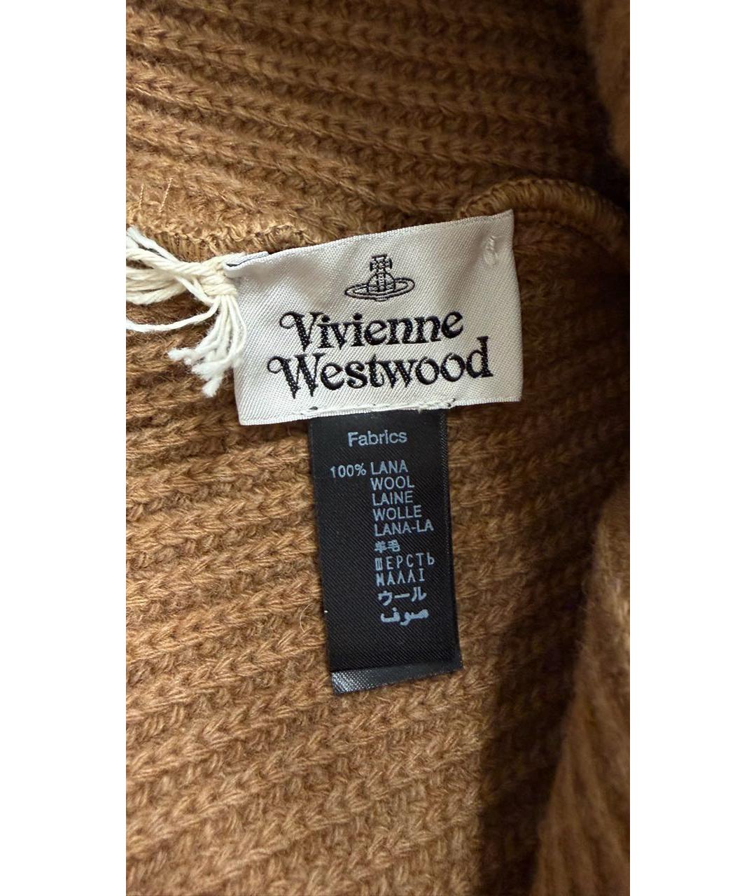 VIVIENNE WESTWOOD Коричневая шерстяная шапка, фото 4