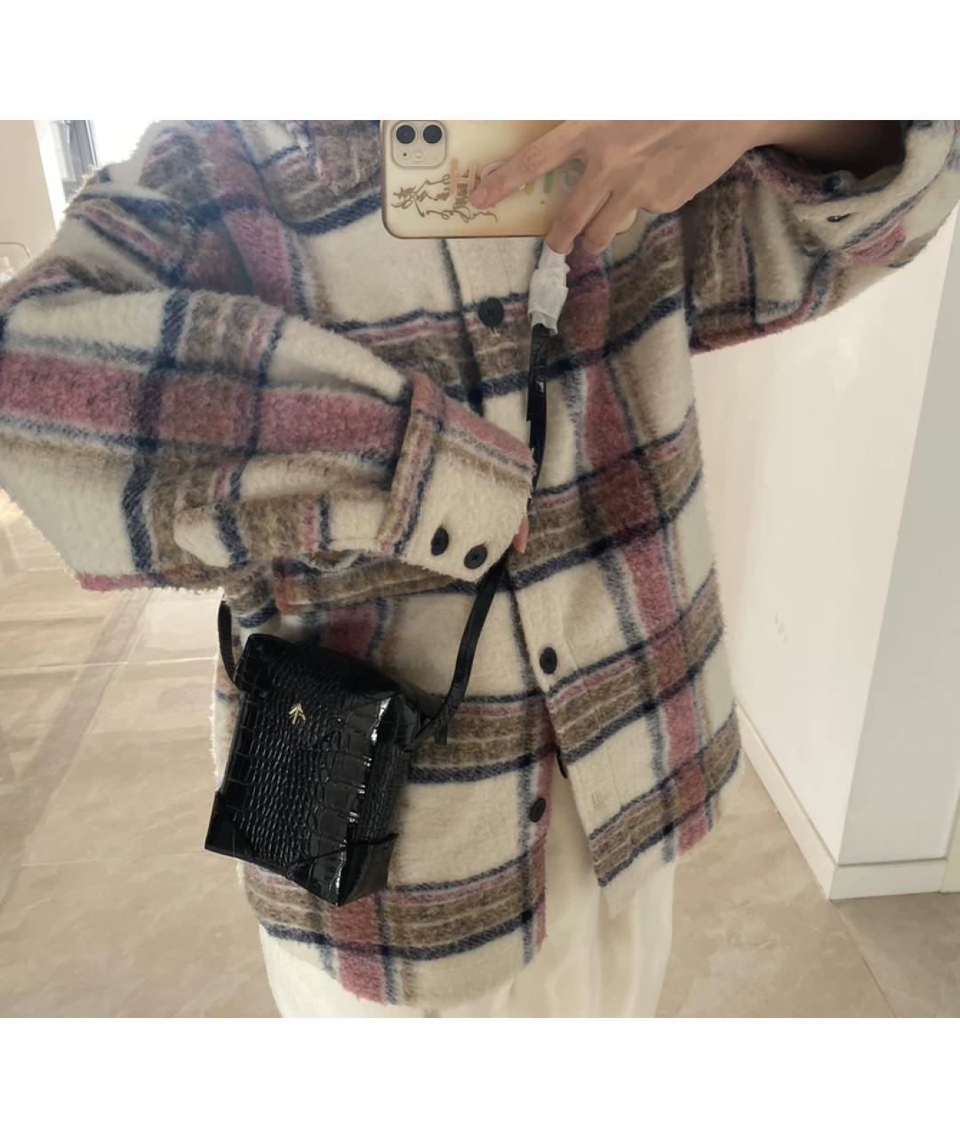 MANU ATELIER Черная кожаная сумка через плечо, фото 7