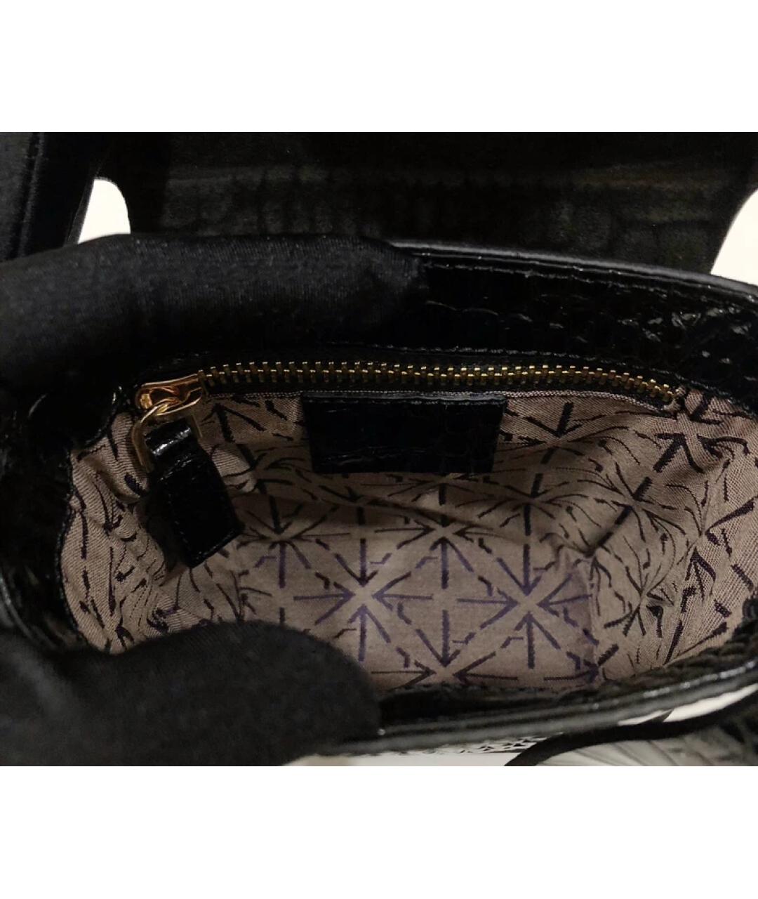 MANU ATELIER Черная кожаная сумка через плечо, фото 4