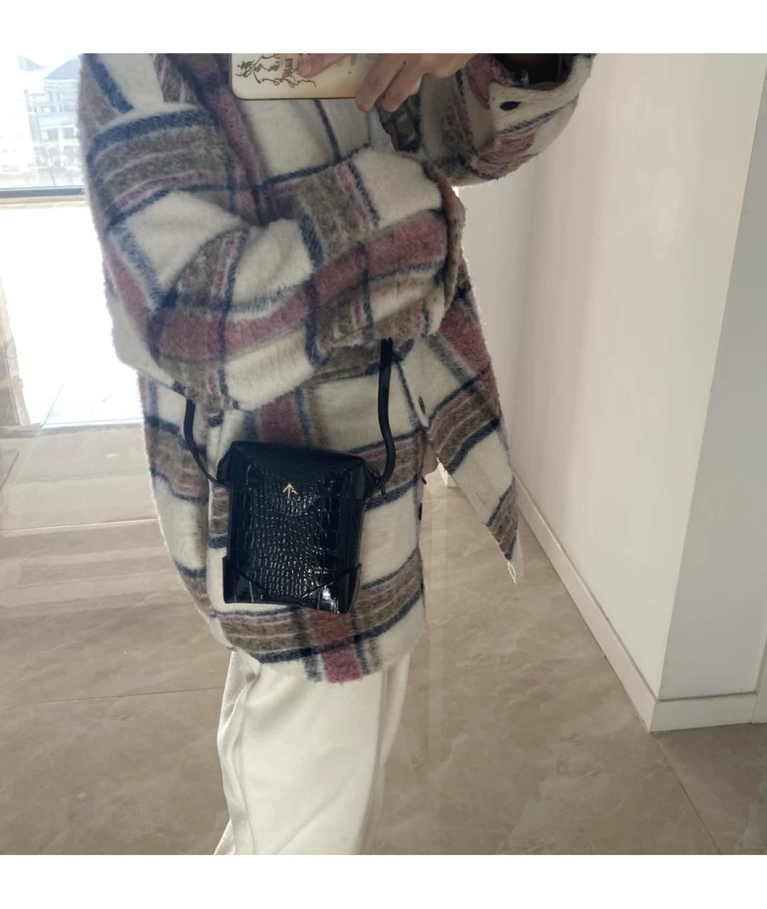 MANU ATELIER Черная кожаная сумка через плечо, фото 8