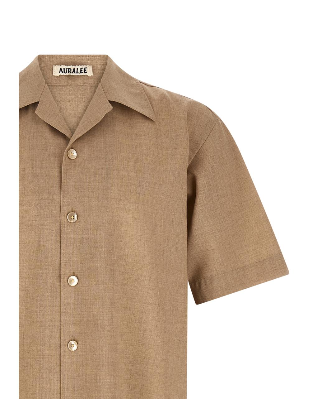 AURALEE Бежевая кашемировая кэжуал рубашка, фото 3