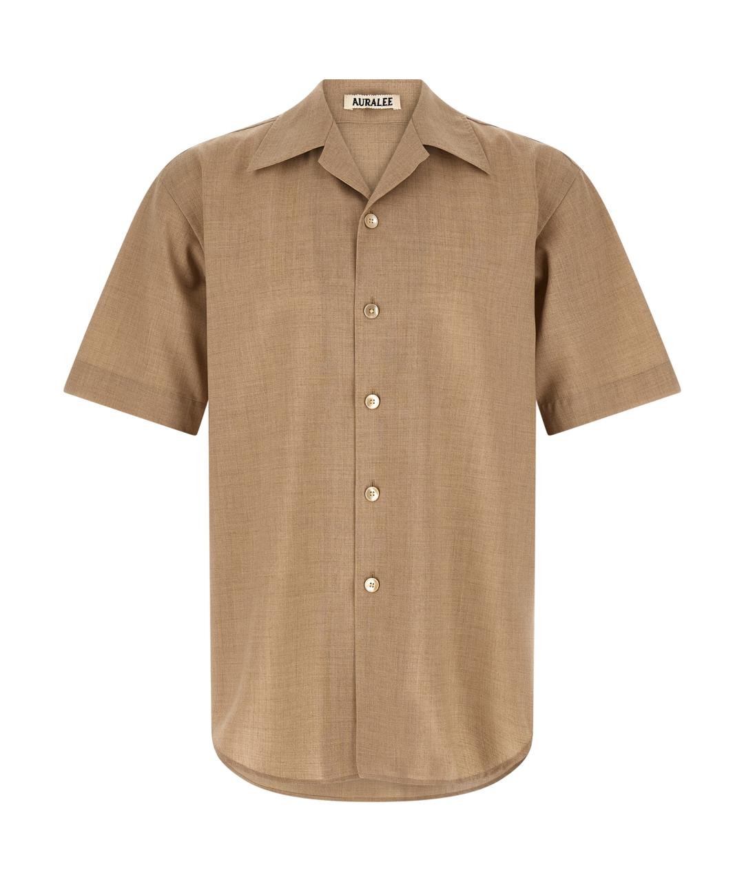 AURALEE Бежевая кашемировая кэжуал рубашка, фото 1