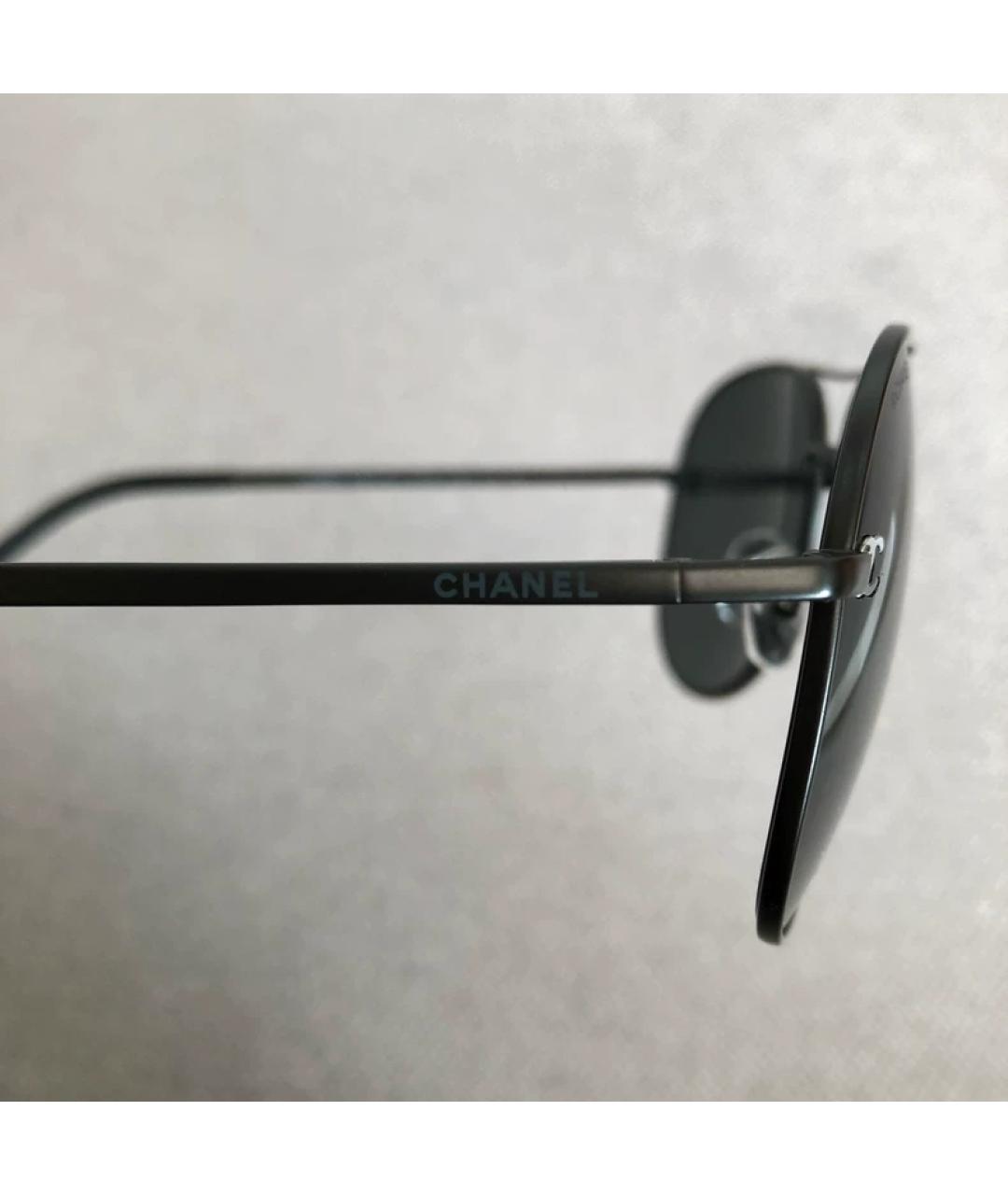 CHANEL Серые металлические солнцезащитные очки, фото 3