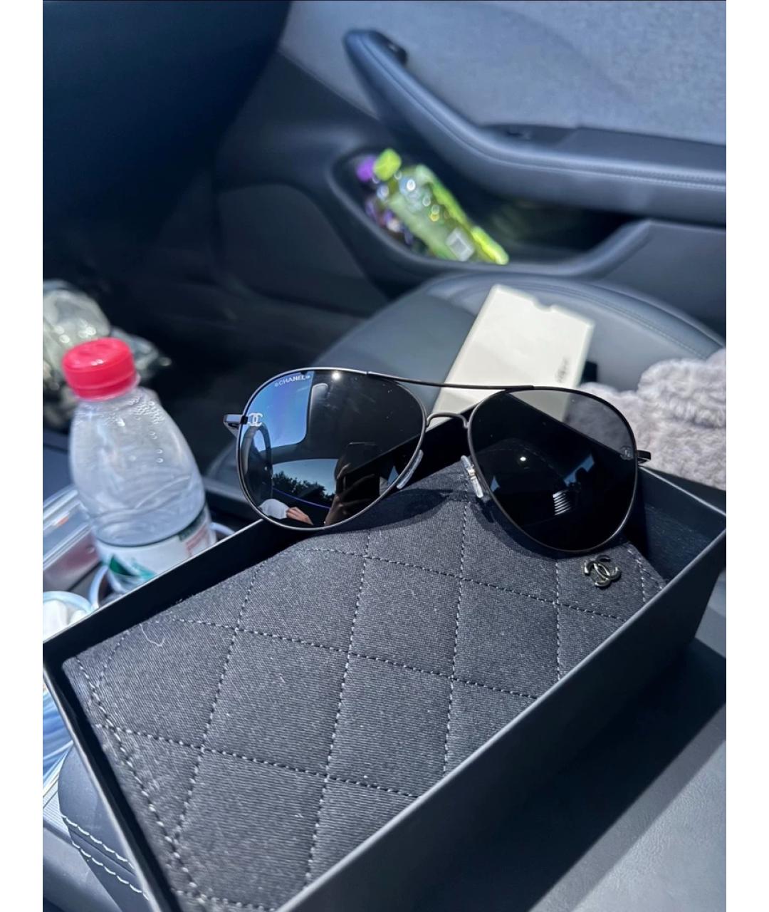 CHANEL Серые металлические солнцезащитные очки, фото 6