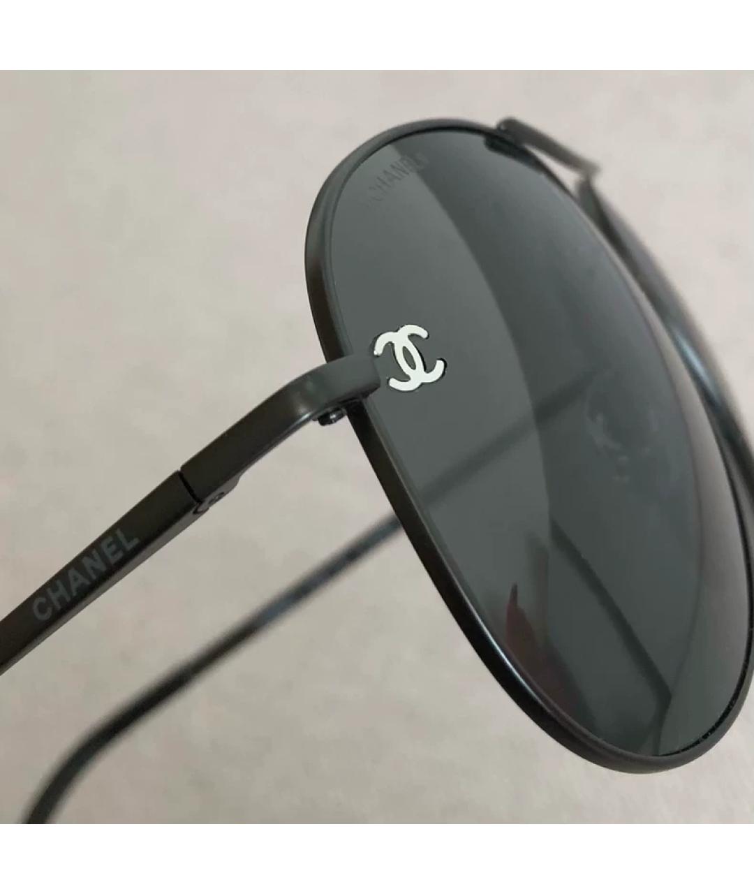 CHANEL Серые металлические солнцезащитные очки, фото 4
