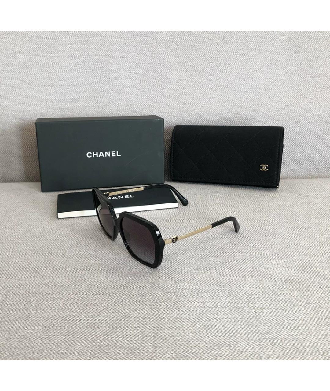 CHANEL Черные металлические солнцезащитные очки, фото 5