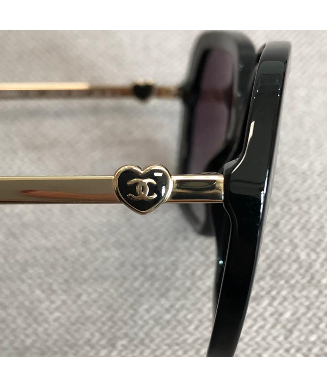 CHANEL Черные металлические солнцезащитные очки, фото 3