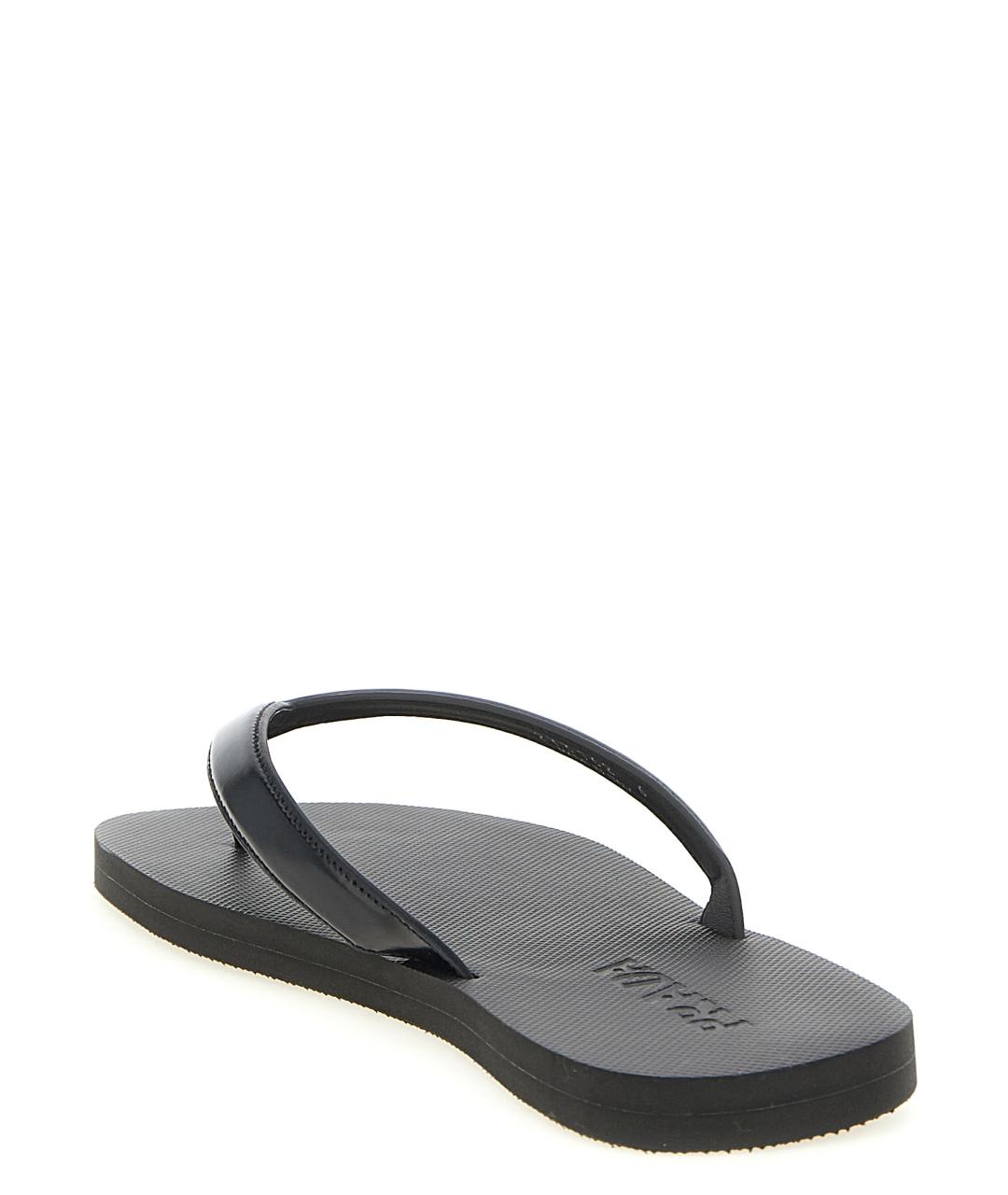 PRADA Черные кожаные шлепанцы, фото 3