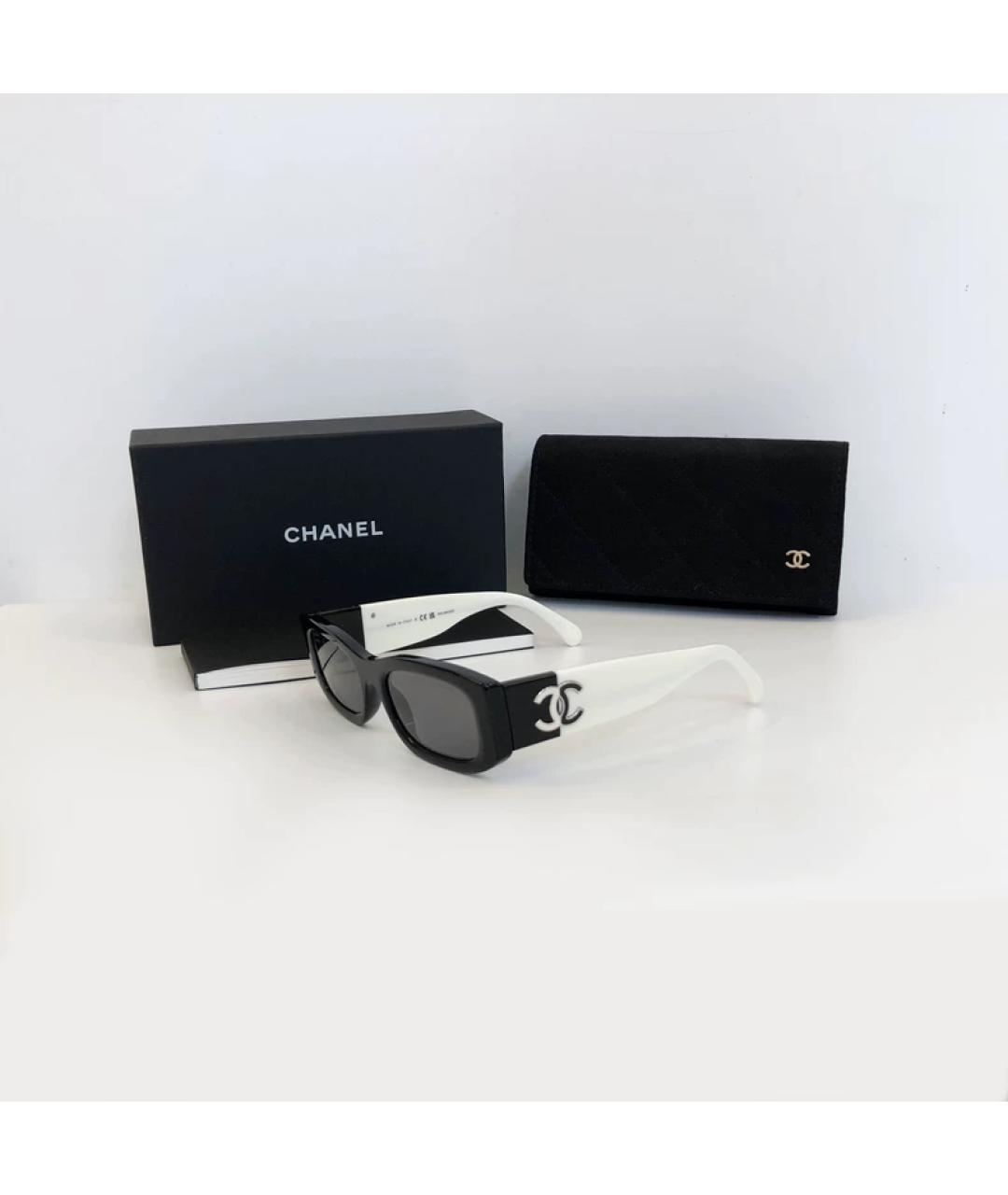 CHANEL Черные пластиковые солнцезащитные очки, фото 6