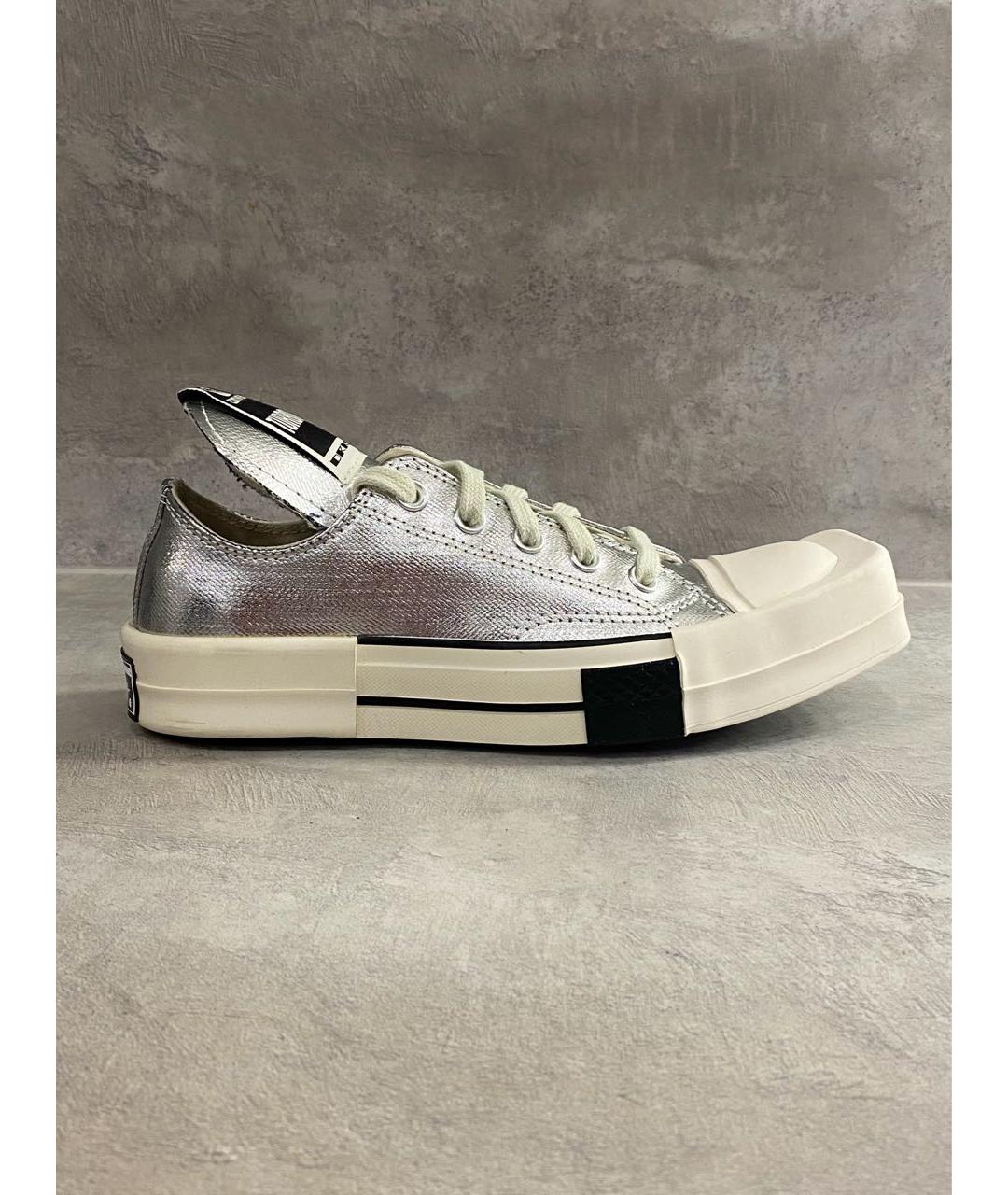 RICK OWENS DRKSHDW Серебряные кеды, фото 8
