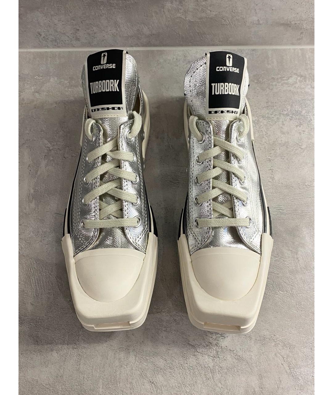RICK OWENS DRKSHDW Серебряные кеды, фото 4
