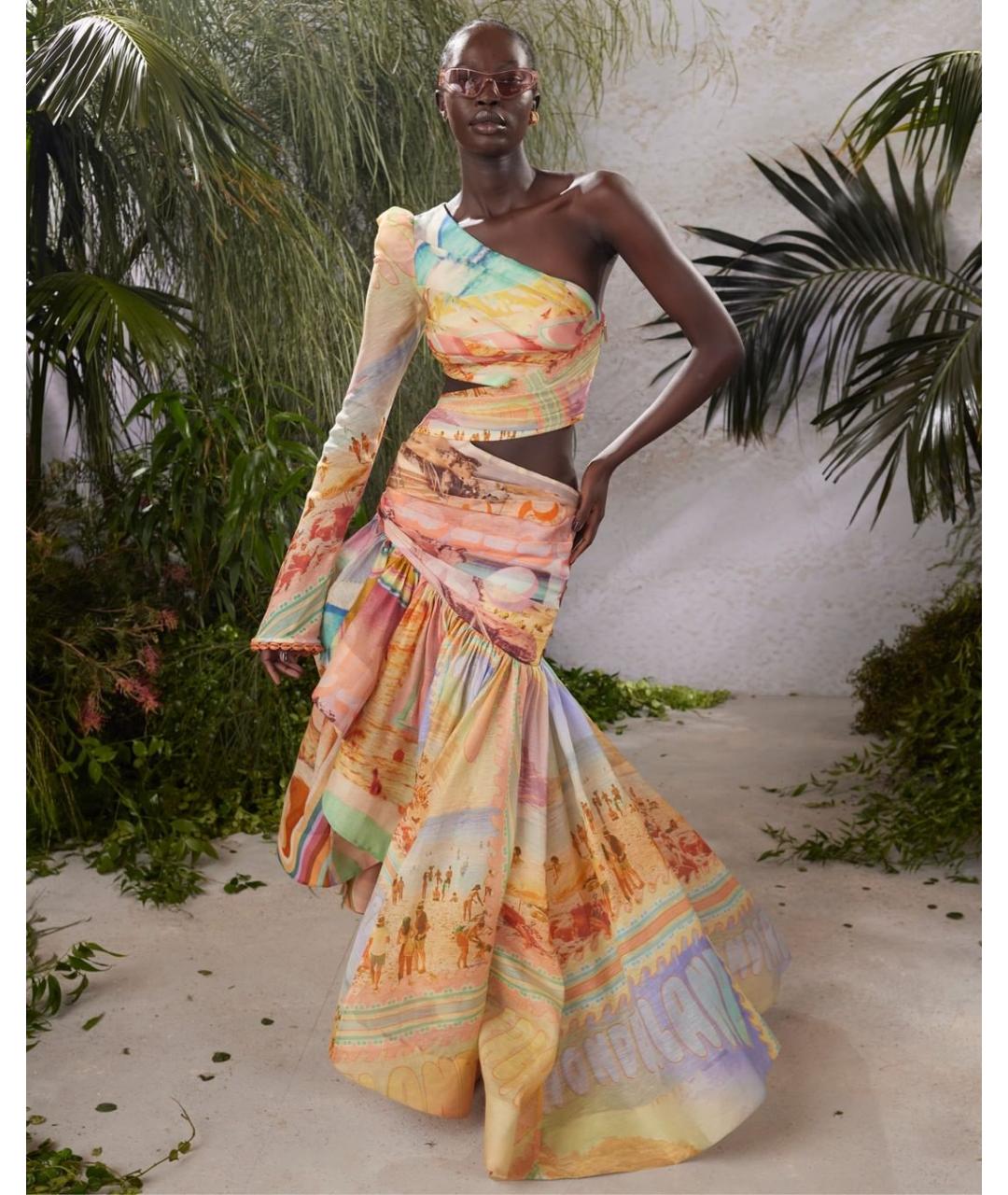 ZIMMERMANN Желтое льняное коктейльное платье, фото 3