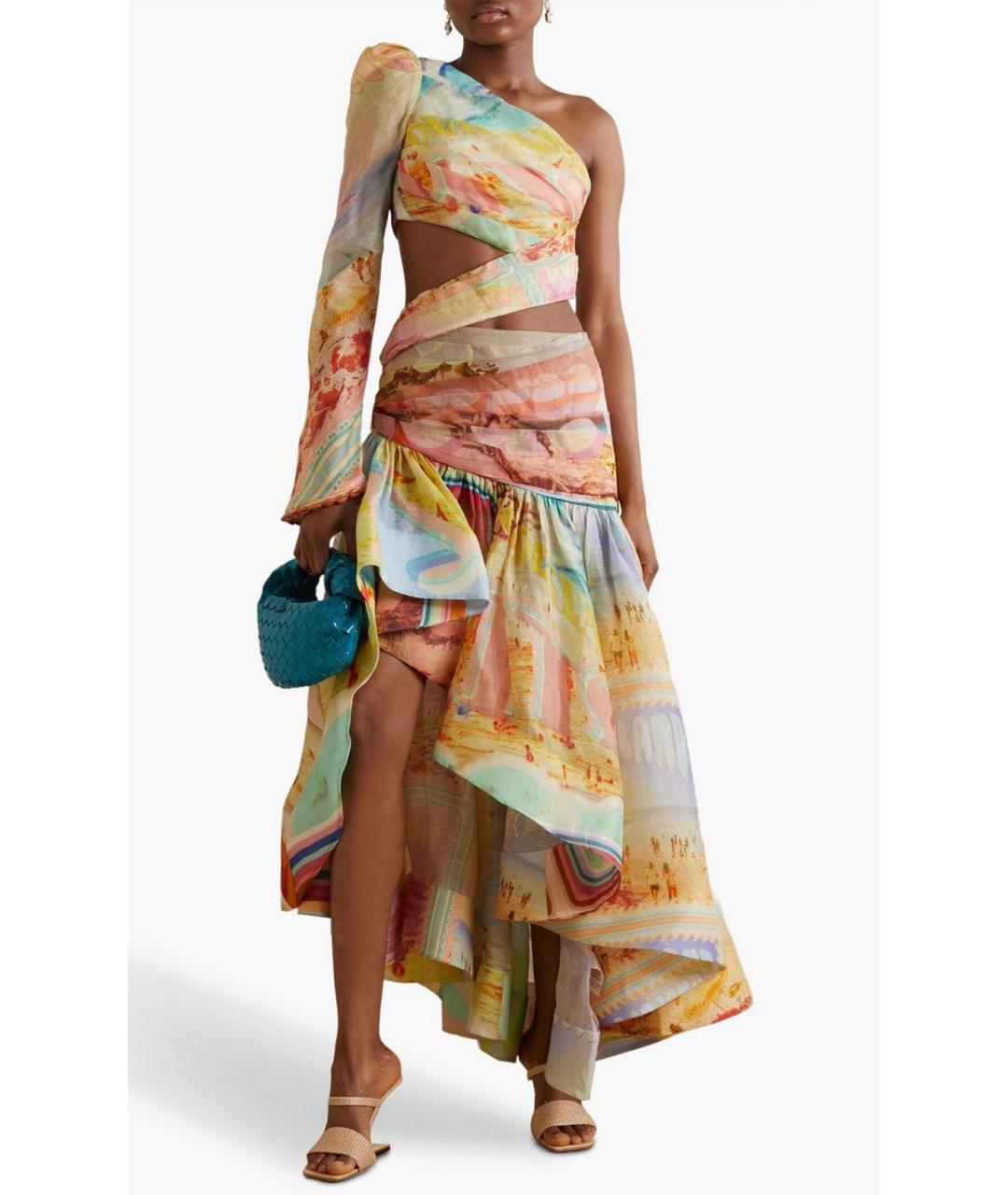 ZIMMERMANN Желтое льняное коктейльное платье, фото 8