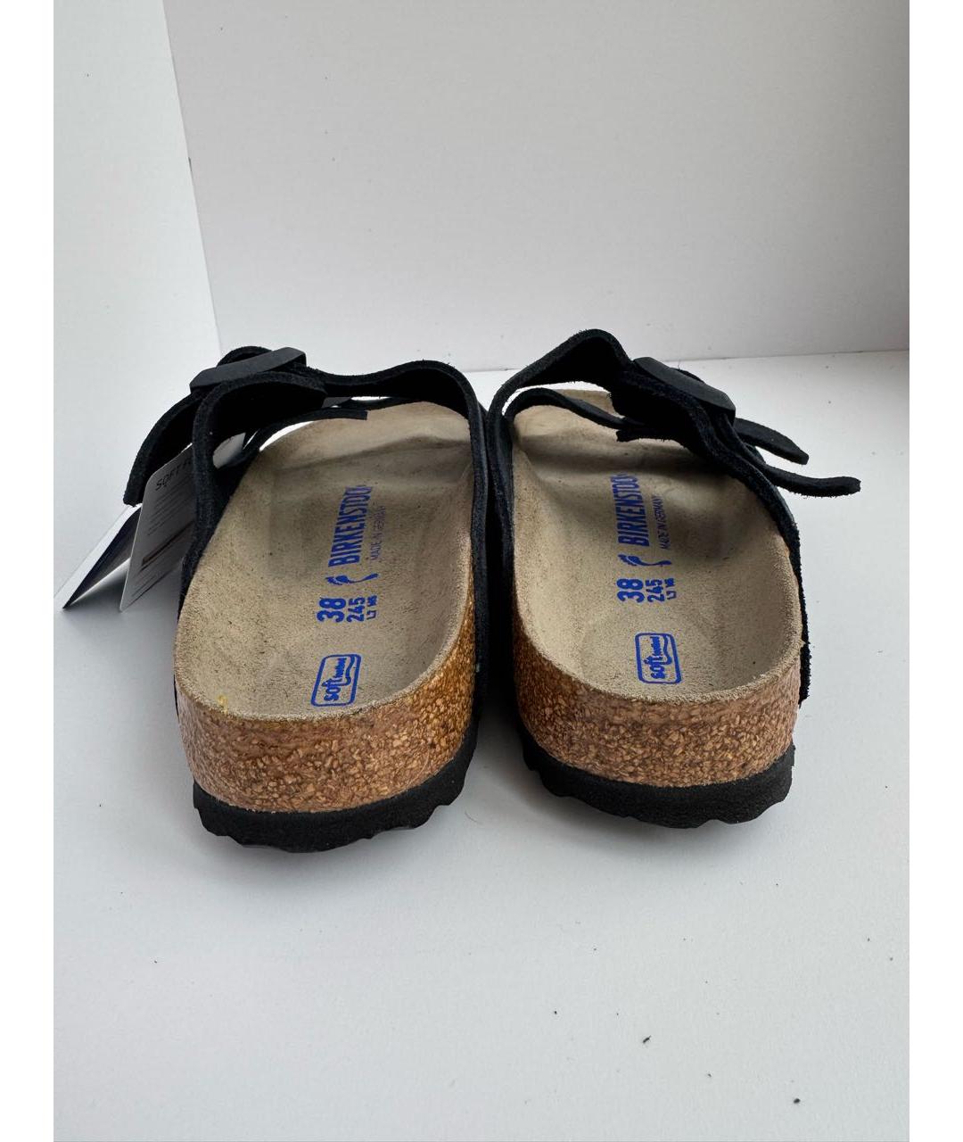 BIRKENSTOCK Темно-синие замшевые шлепанцы, фото 4