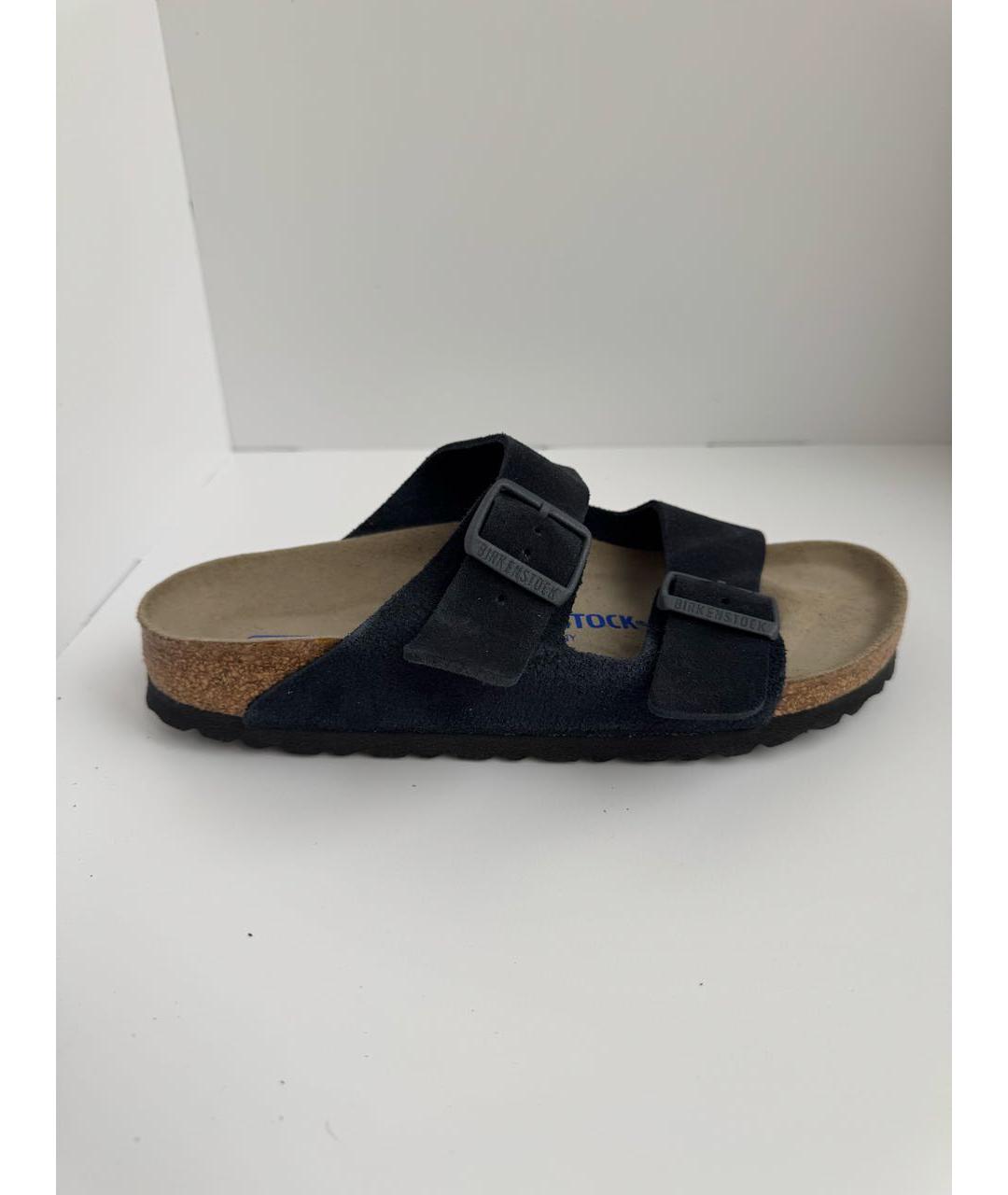 BIRKENSTOCK Темно-синие замшевые шлепанцы, фото 5