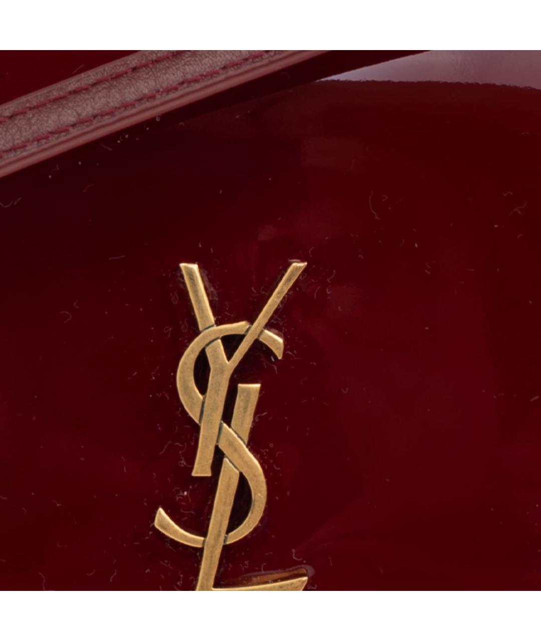 SAINT LAURENT Бордовая сумка через плечо из лакированной кожи, фото 5