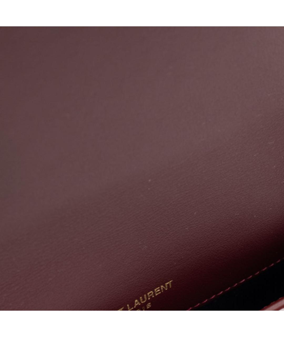 SAINT LAURENT Бордовая сумка через плечо из лакированной кожи, фото 4