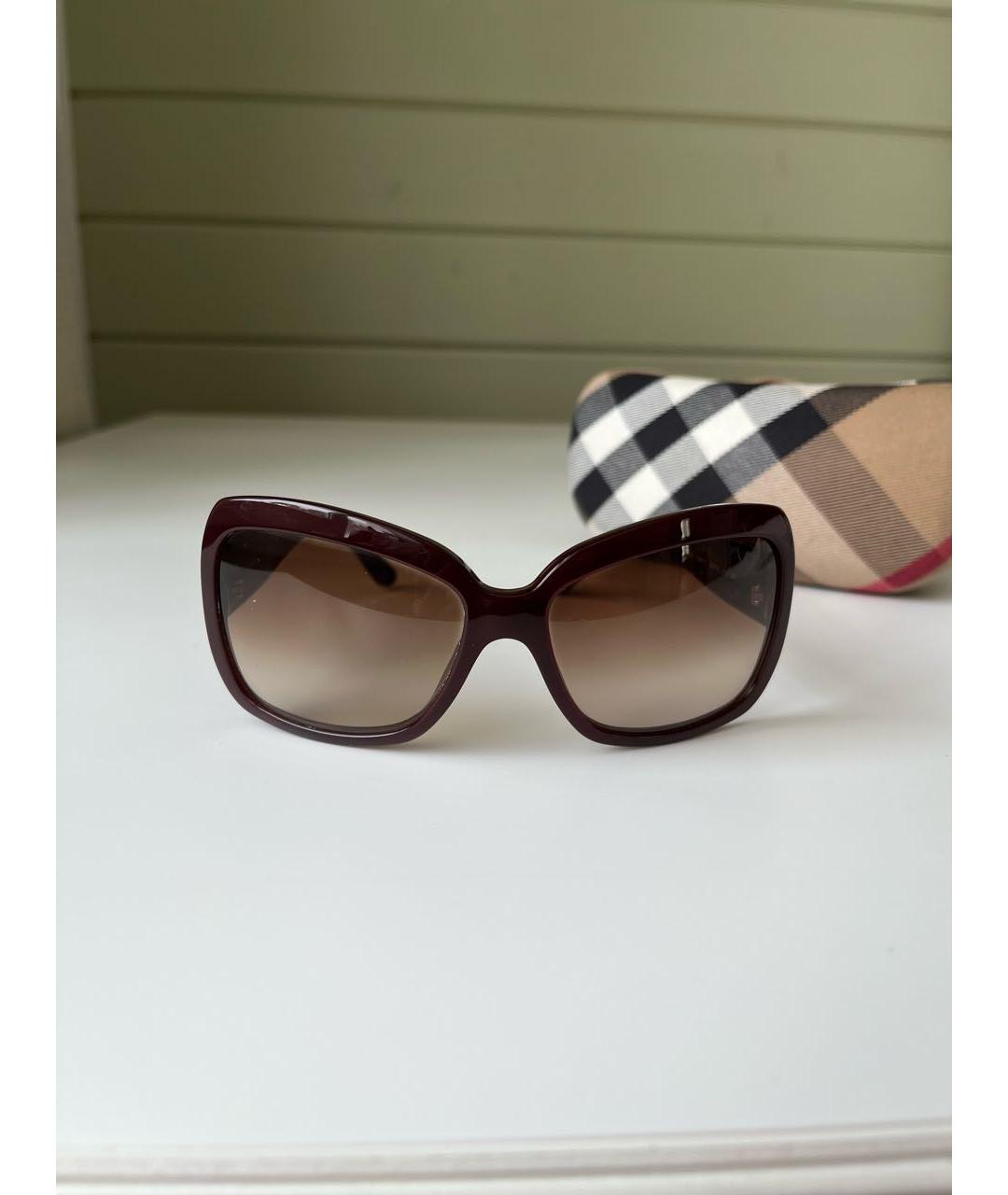 BURBERRY Коричневые пластиковые солнцезащитные очки, фото 9