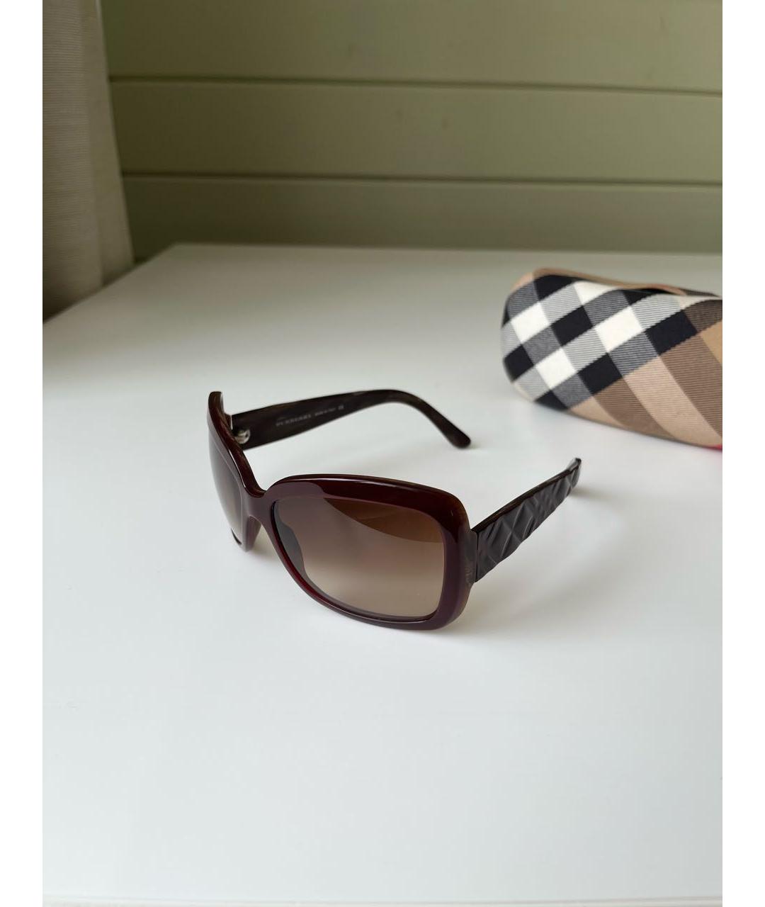 BURBERRY Коричневые пластиковые солнцезащитные очки, фото 3