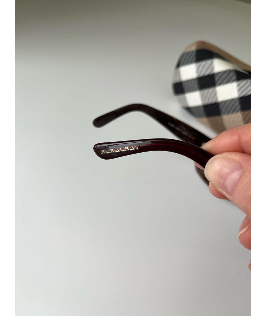 BURBERRY Коричневые пластиковые солнцезащитные очки, фото 5