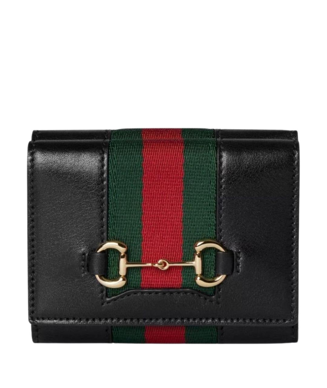 GUCCI Черный кожаный кошелек, фото 1