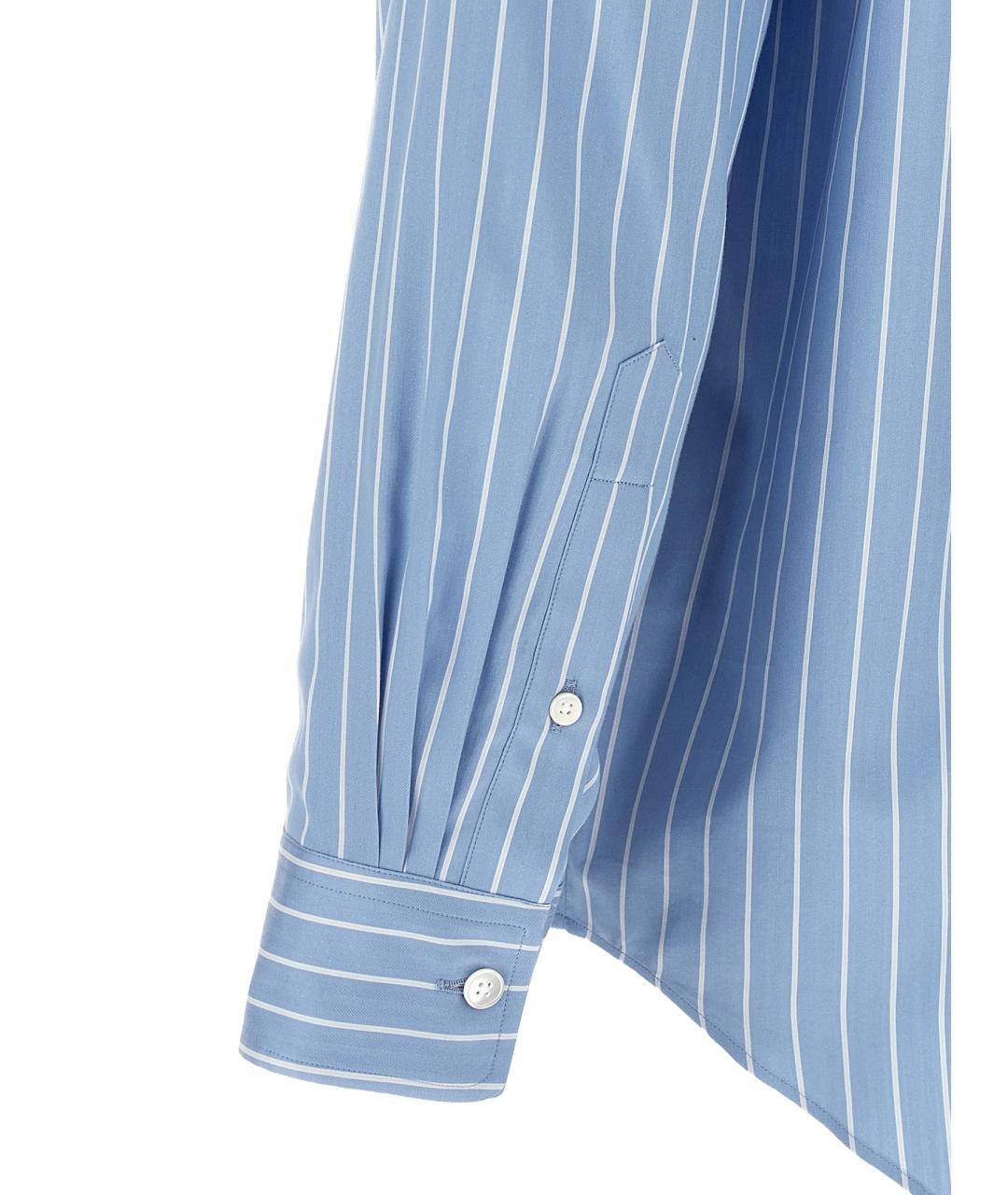 AURALEE Голубая хлопковая кэжуал рубашка, фото 4