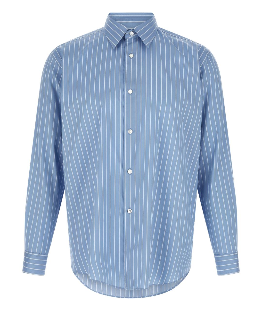 AURALEE Голубая хлопковая кэжуал рубашка, фото 1