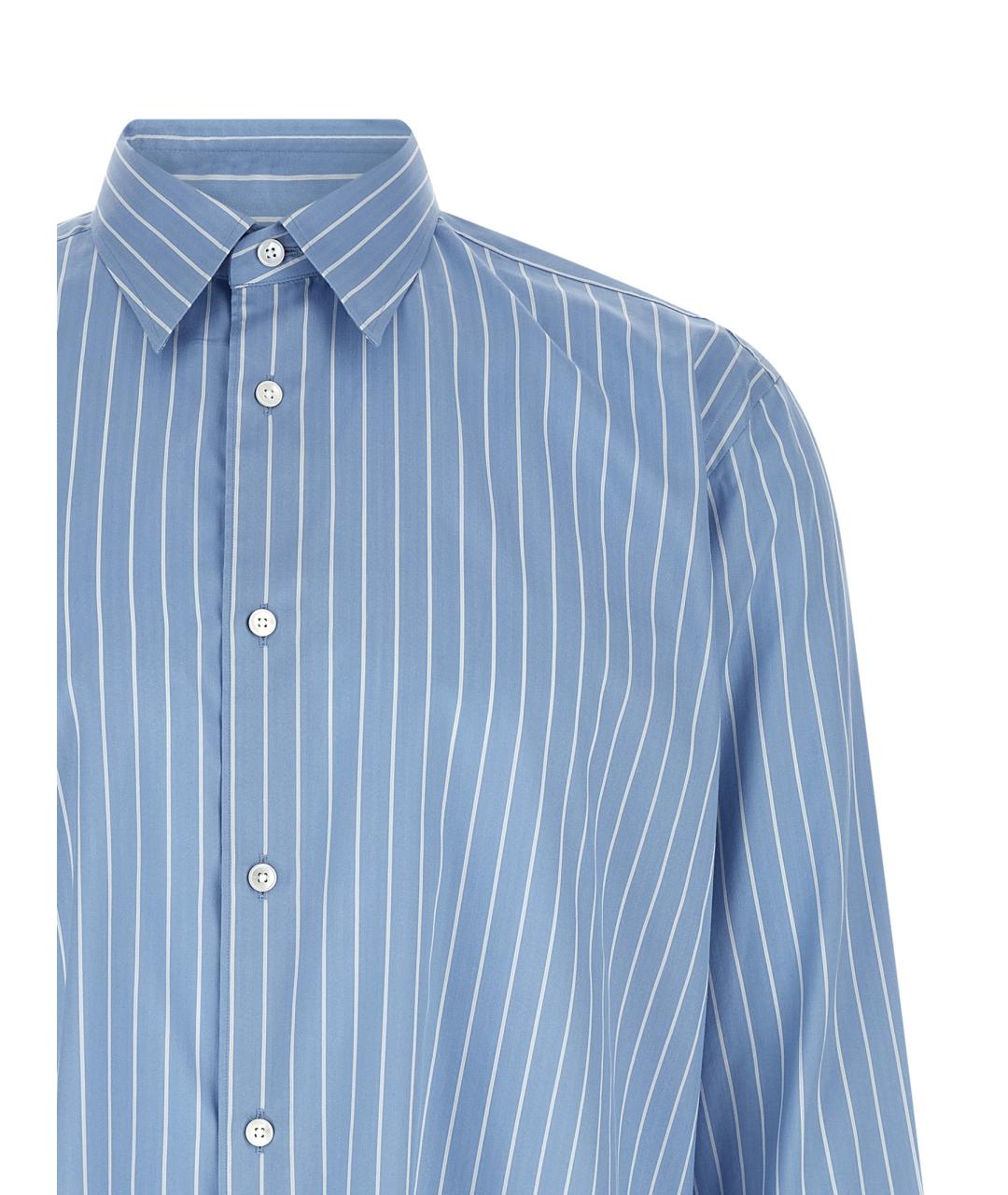 AURALEE Голубая хлопковая кэжуал рубашка, фото 3