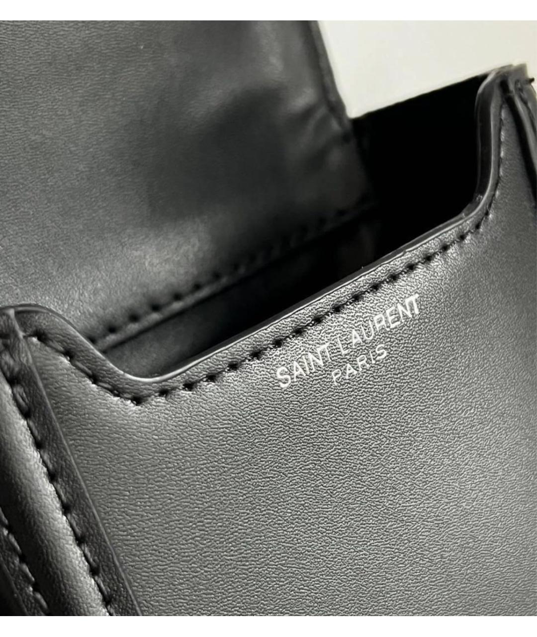 SAINT LAURENT Черная кожаная сумка через плечо, фото 8