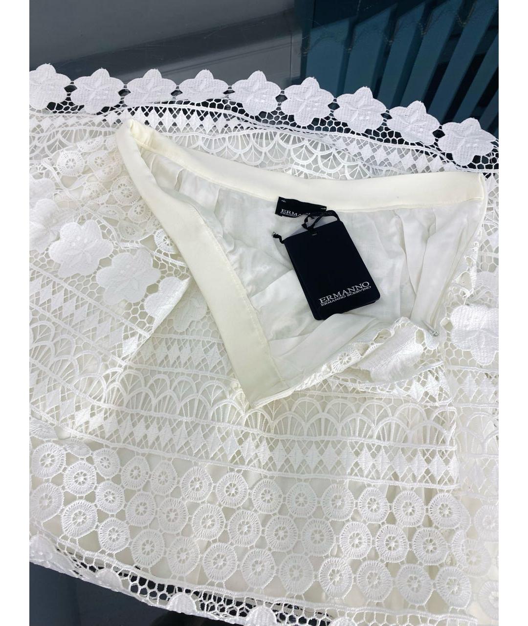 ERMANNO SCERVINO Белая полиэстеровая юбка миди, фото 3