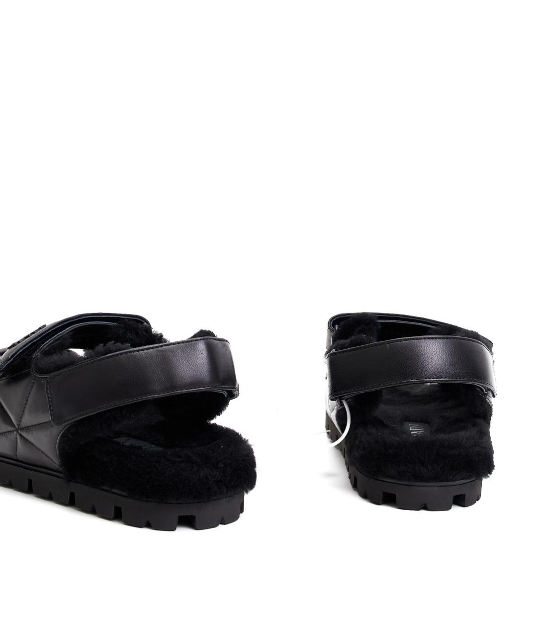 PRADA Черные кожаные сандалии, фото 3