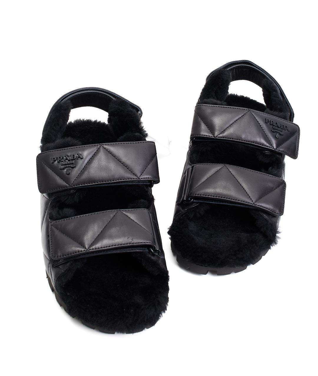 PRADA Черные кожаные сандалии, фото 5