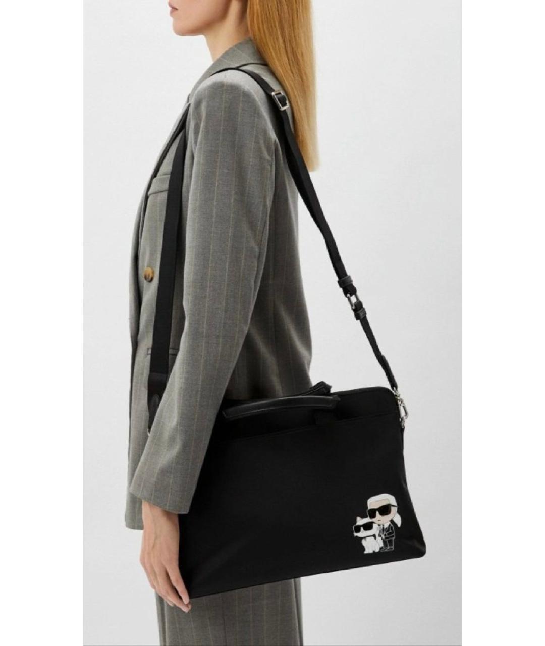 KARL LAGERFELD Черная сумка тоут, фото 5