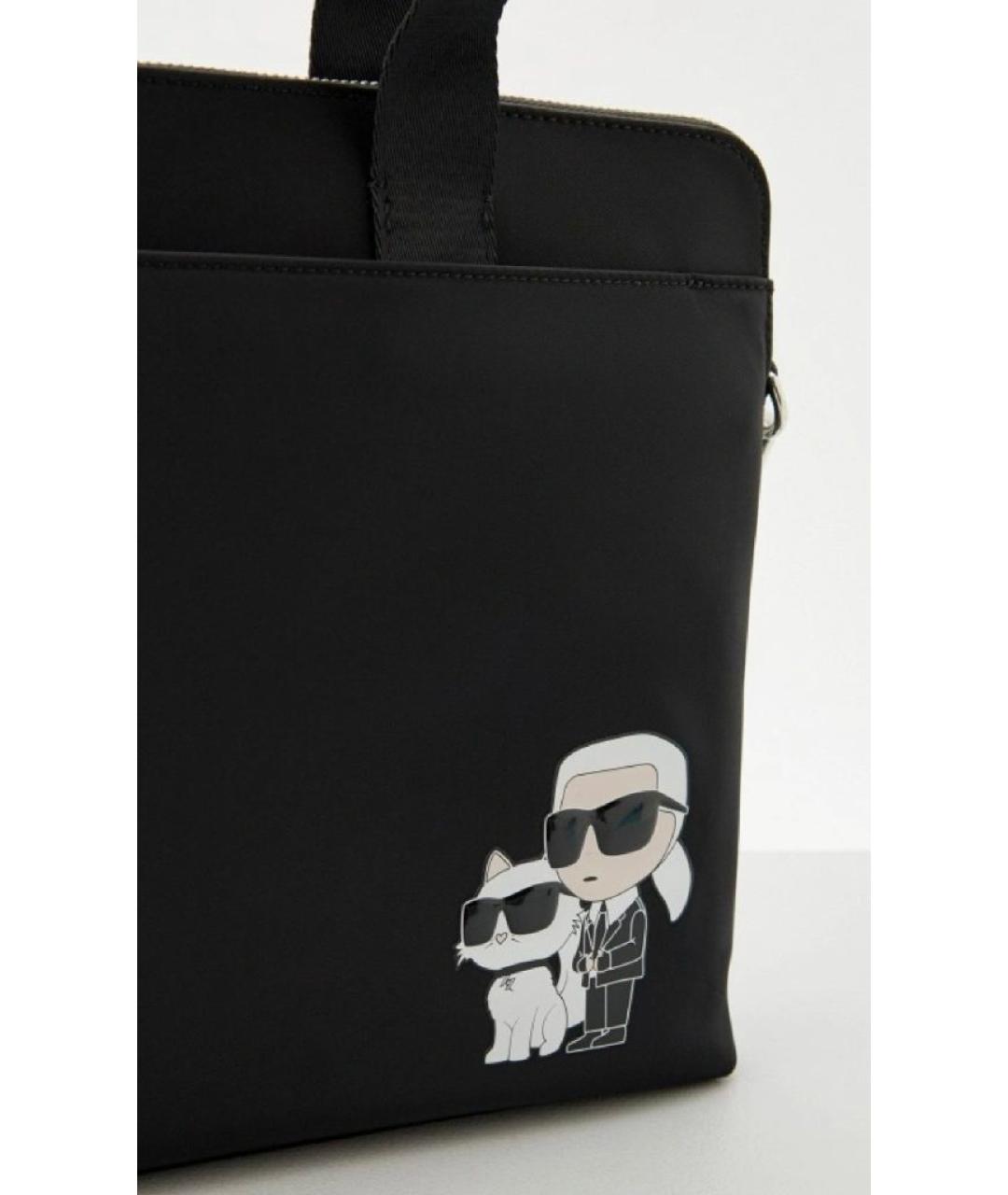KARL LAGERFELD Черная сумка тоут, фото 2