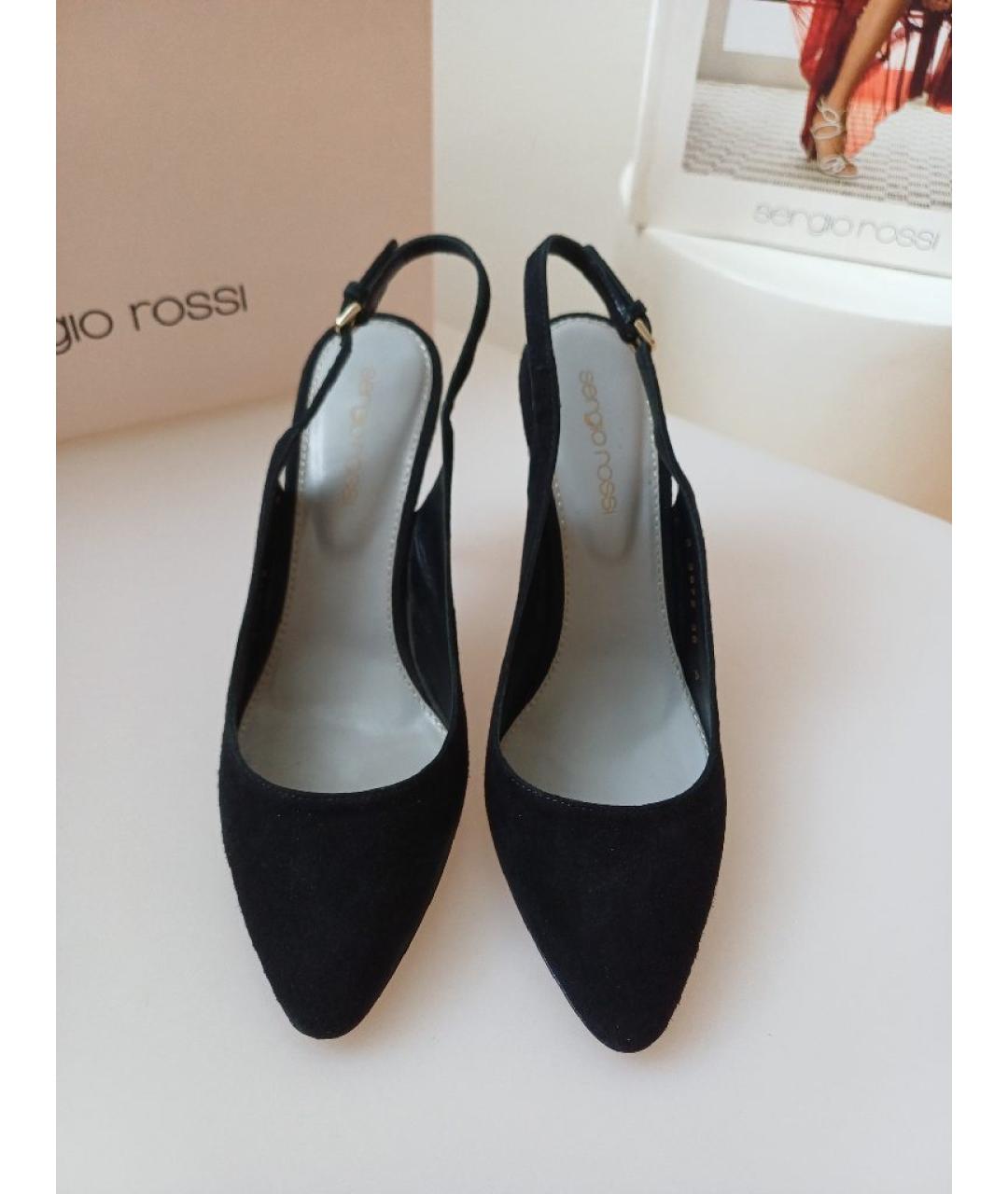SERGIO ROSSI Черные замшевые туфли, фото 7