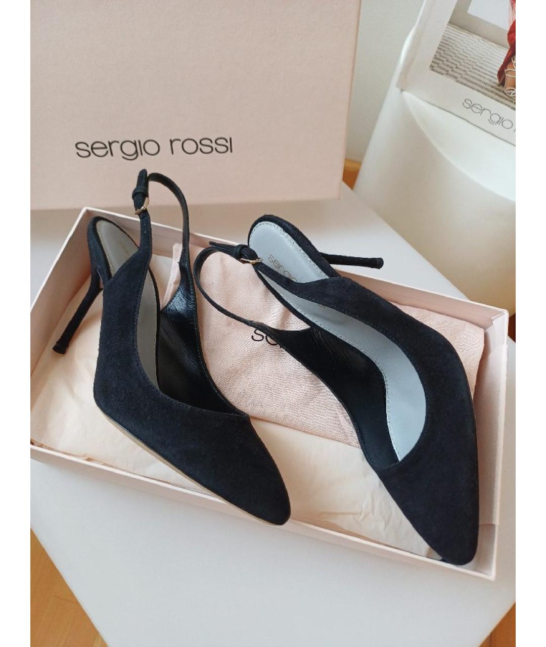 SERGIO ROSSI Черные замшевые туфли, фото 6