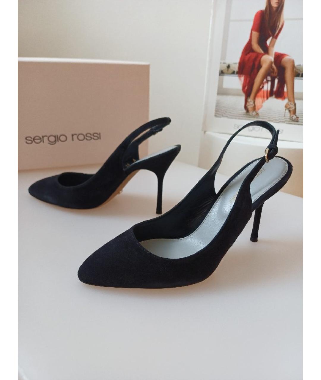 SERGIO ROSSI Черные замшевые туфли, фото 5