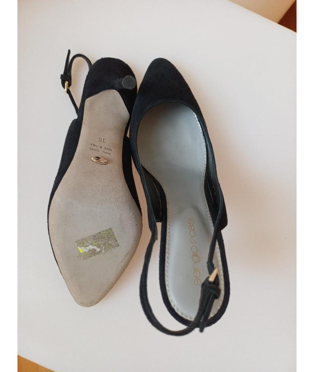 SERGIO ROSSI Черные замшевые туфли, фото 9