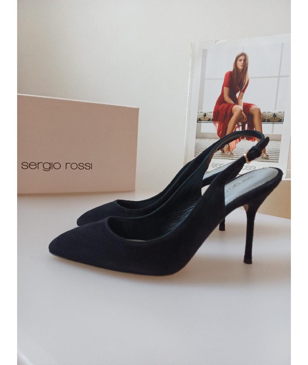 SERGIO ROSSI Черные замшевые туфли, фото 3