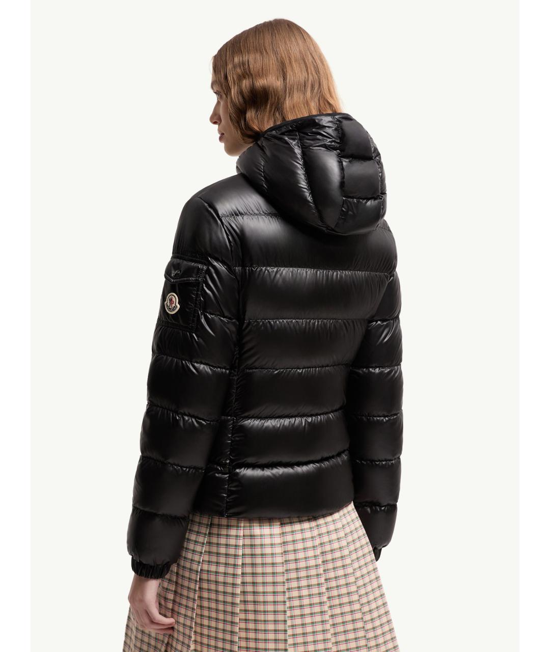 MONCLER Черный полиэстеровый пуховик, фото 5