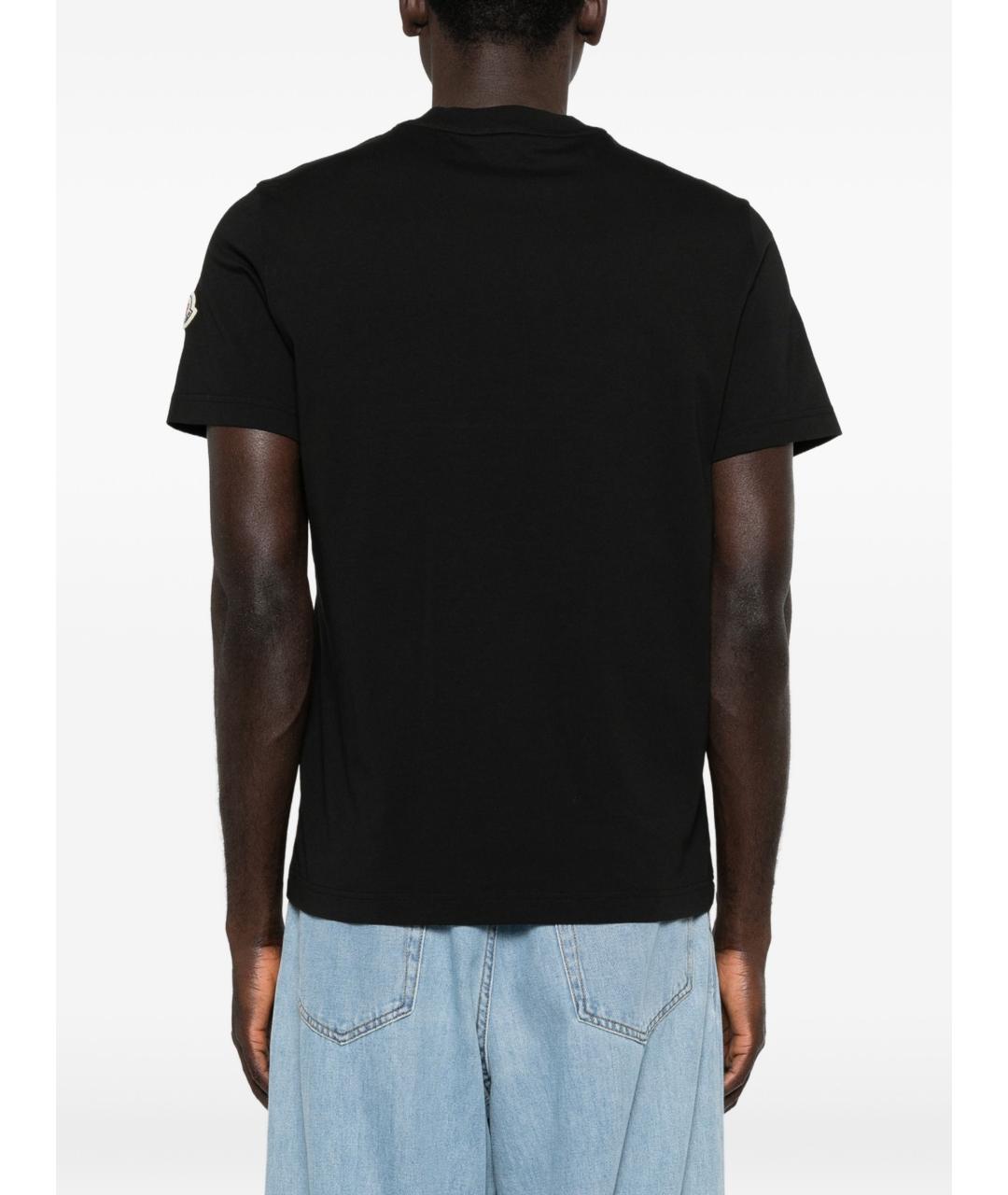 MONCLER Черная хлопковая футболка, фото 6